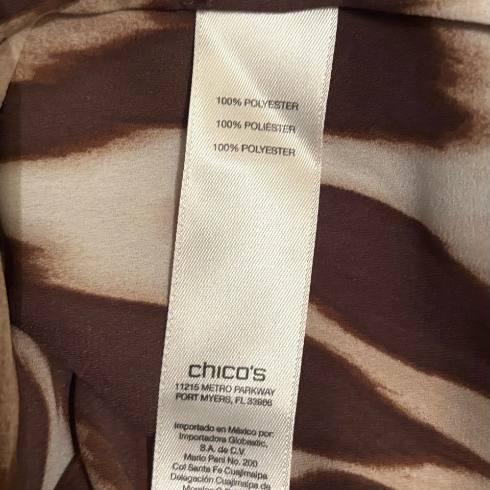 Chico's Brown and Coral Animal Print Tunic Top - Picture 8 of 11